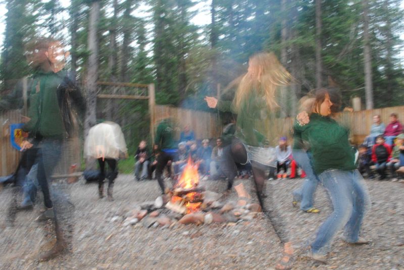 Campfire songs at camp