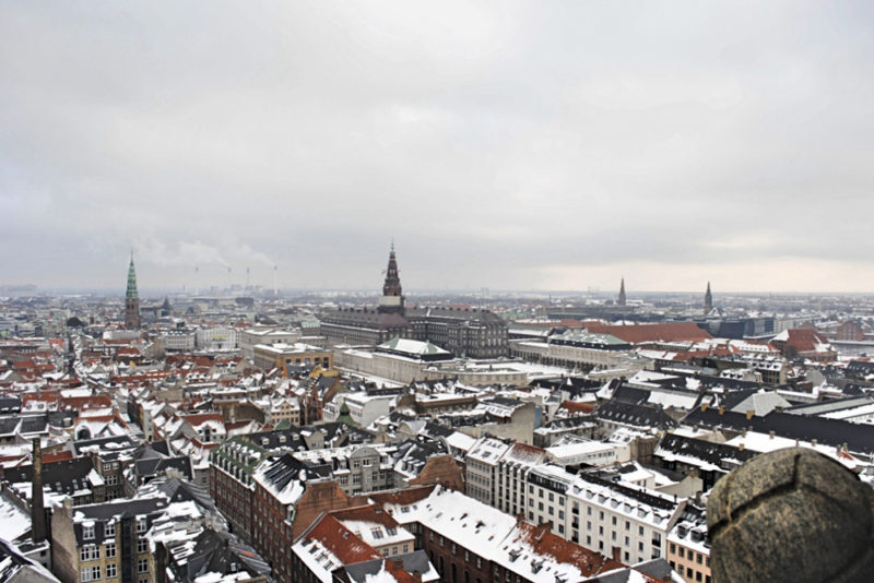 View of Copenhagen in winter from the Radhuset tower