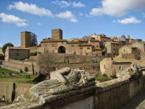 Etruscan tombstones in the town of Tuscania