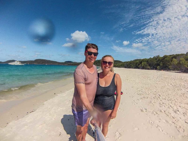 Hanging out on Whitehaven Beach, Whitsundays