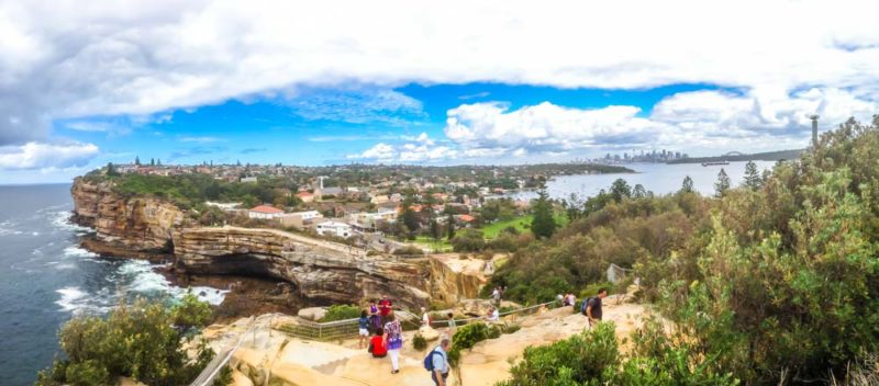 Watsons Bay Sydney with the Gap in the foreground and the city in the distance
