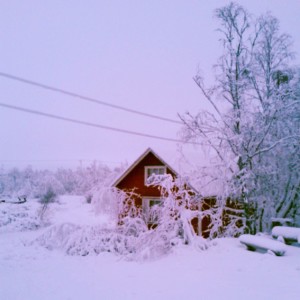 stunning red house in finland