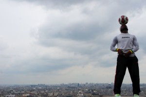 Footballer with great view of Paris