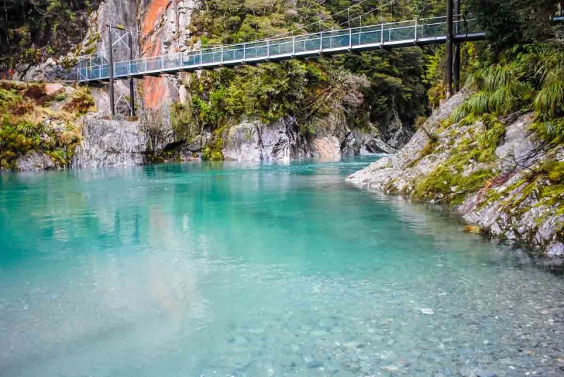 Blue Pools near Boulder Flat New Zealand South Island