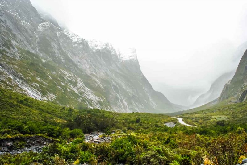 Milford Road on the way to milford sound New Zealand