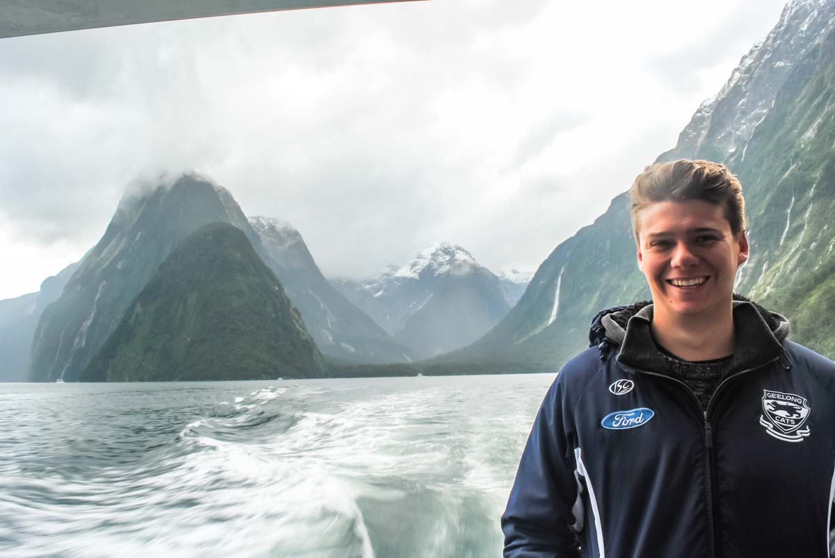 Milford Sound on a cloudy day