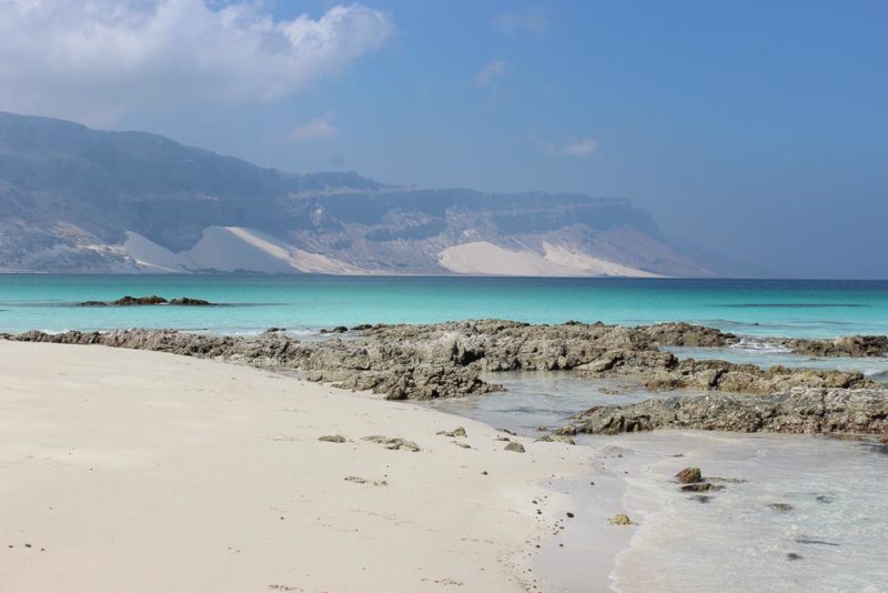 A view of the Arher sand dunes from Arher Beach in Socotra