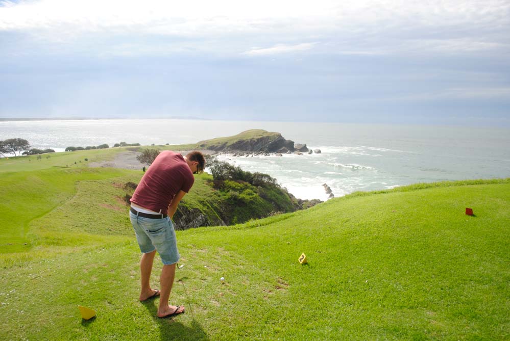 Crescent Head Golf Club - teeing off over cliffs