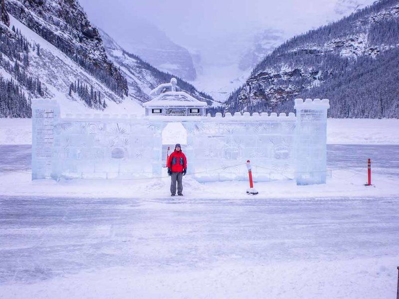 Lake Louise castle ice sculpture