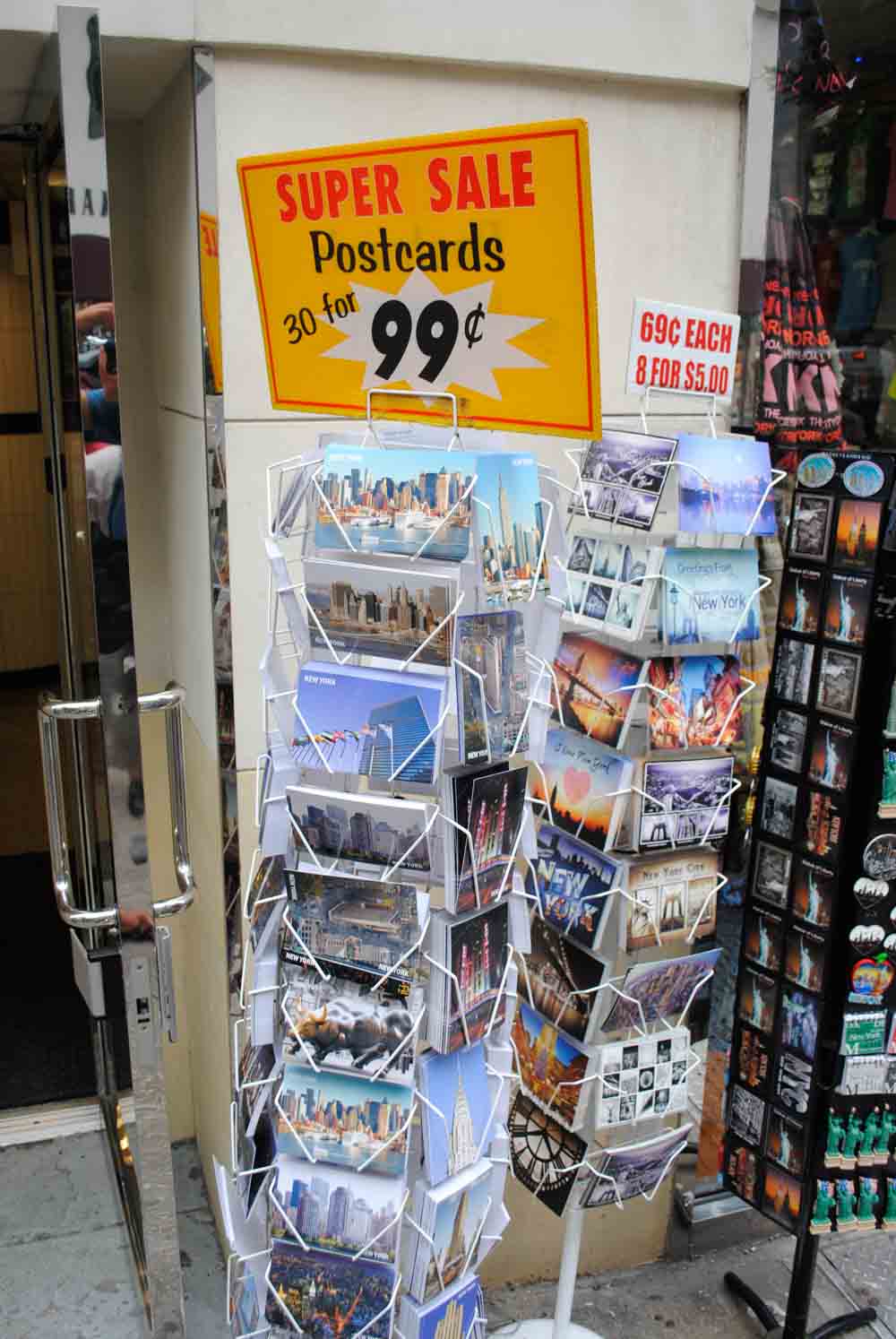 30 postcards for 99 cents in New York