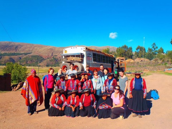 Group Photo with locals on Homestay in Peru