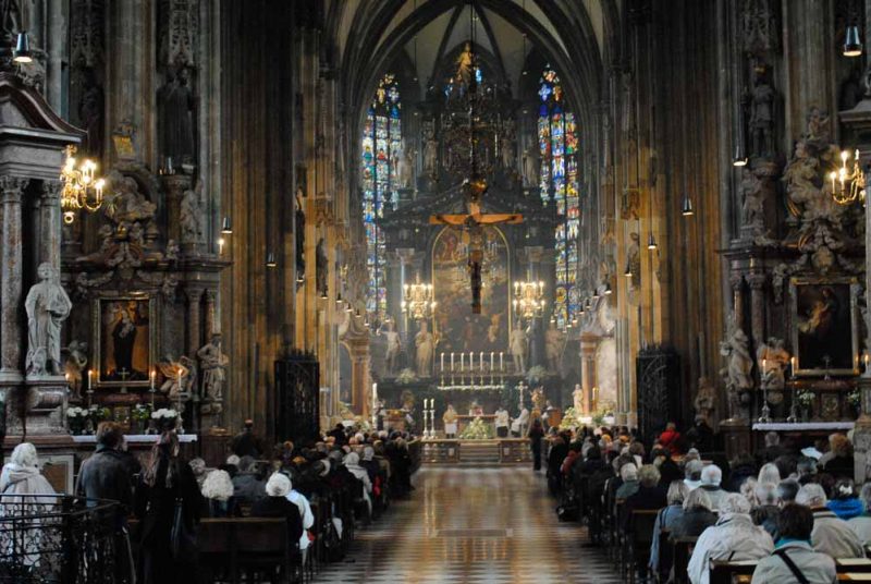 Vienna Stephansdom during a service