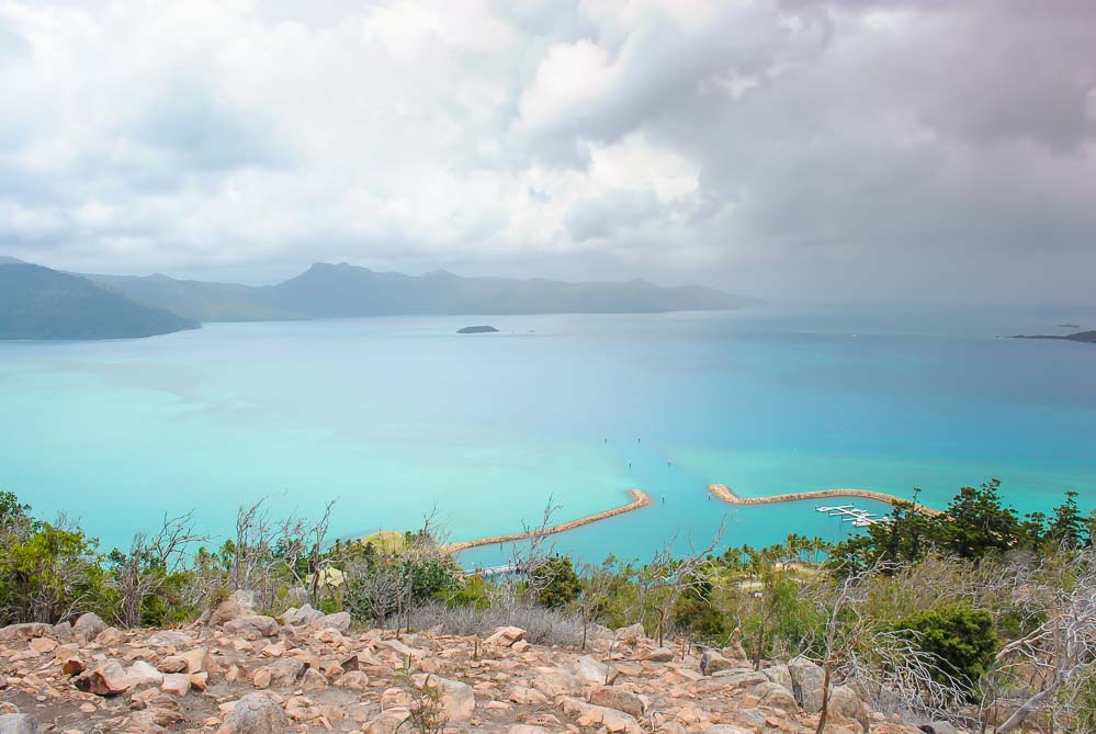 Hayman Island Lookout with storm clouds rolling in