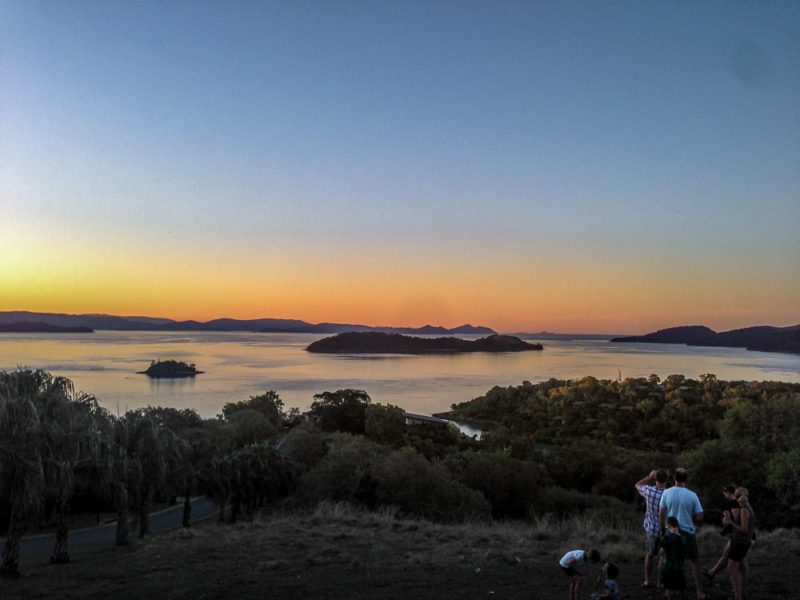 Sunset on One Tree Hill at the top of Hamilton Island