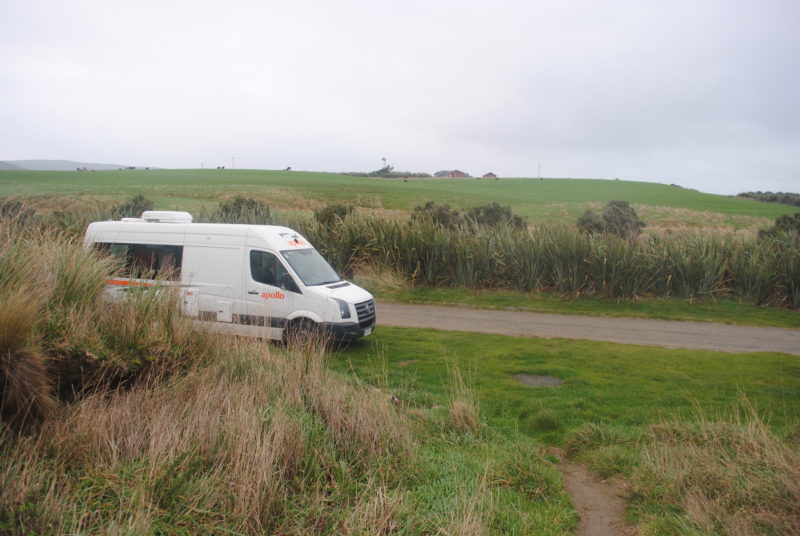 Our campsite near Monkey Island, not far from Invercargill