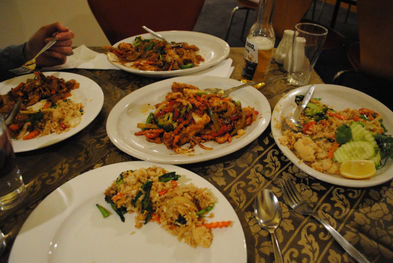 Dinner at Alice's Thai in the Victoria Hotel, Melbourne