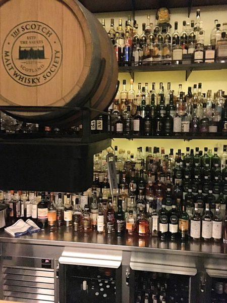 The impressive whiskey selection at Whiskey and Alement