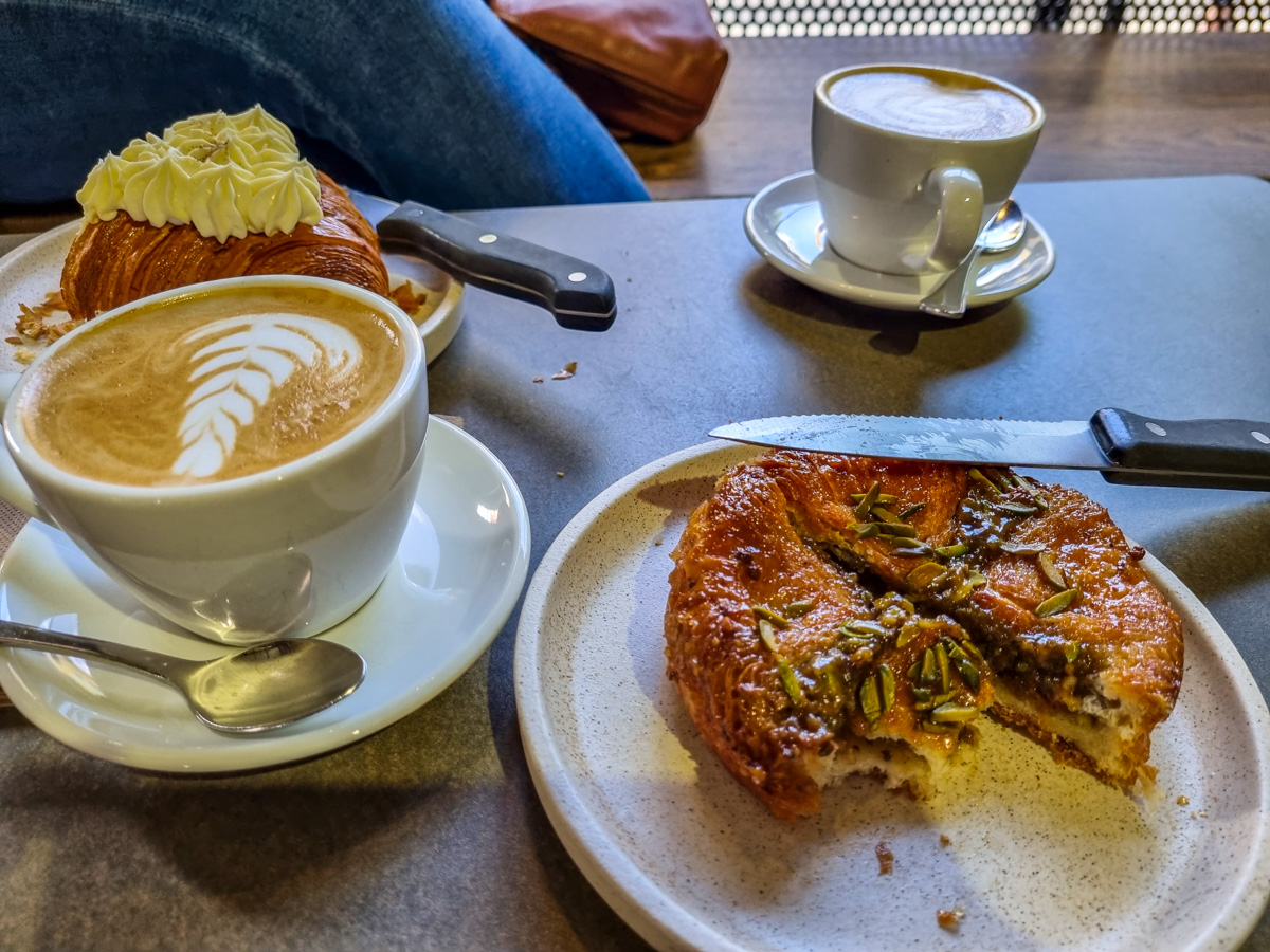 coffee and treats at LUNE Croissanterie Melbourne