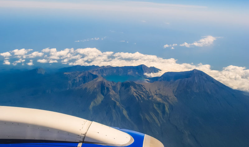 Mount Rinjani from the plane window