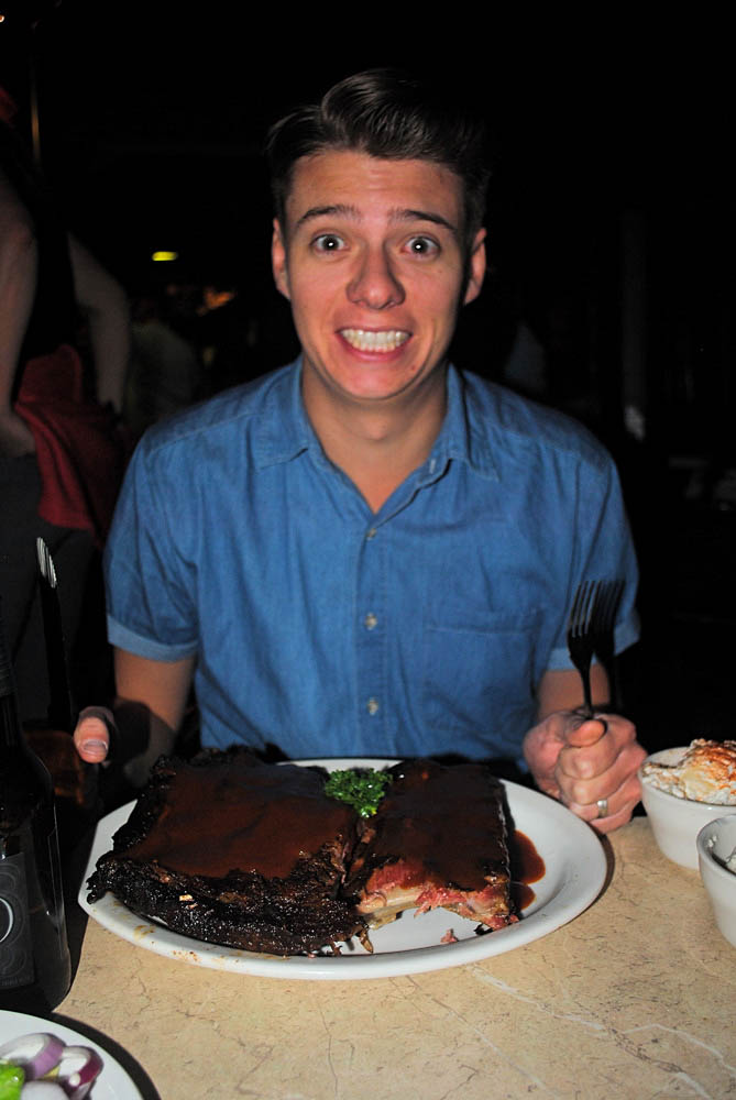 Pork and beef ribs at the County Line San Antonio Riverwalk