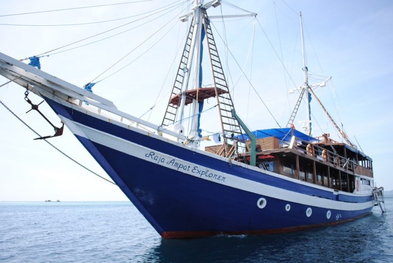 The Raja Ampat Explorer yacht in Labuan Bajo, Indonesia