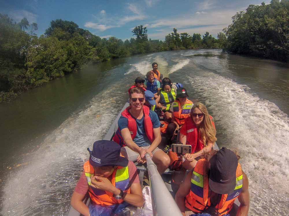 The crew on the mangrove tour on the sebang river