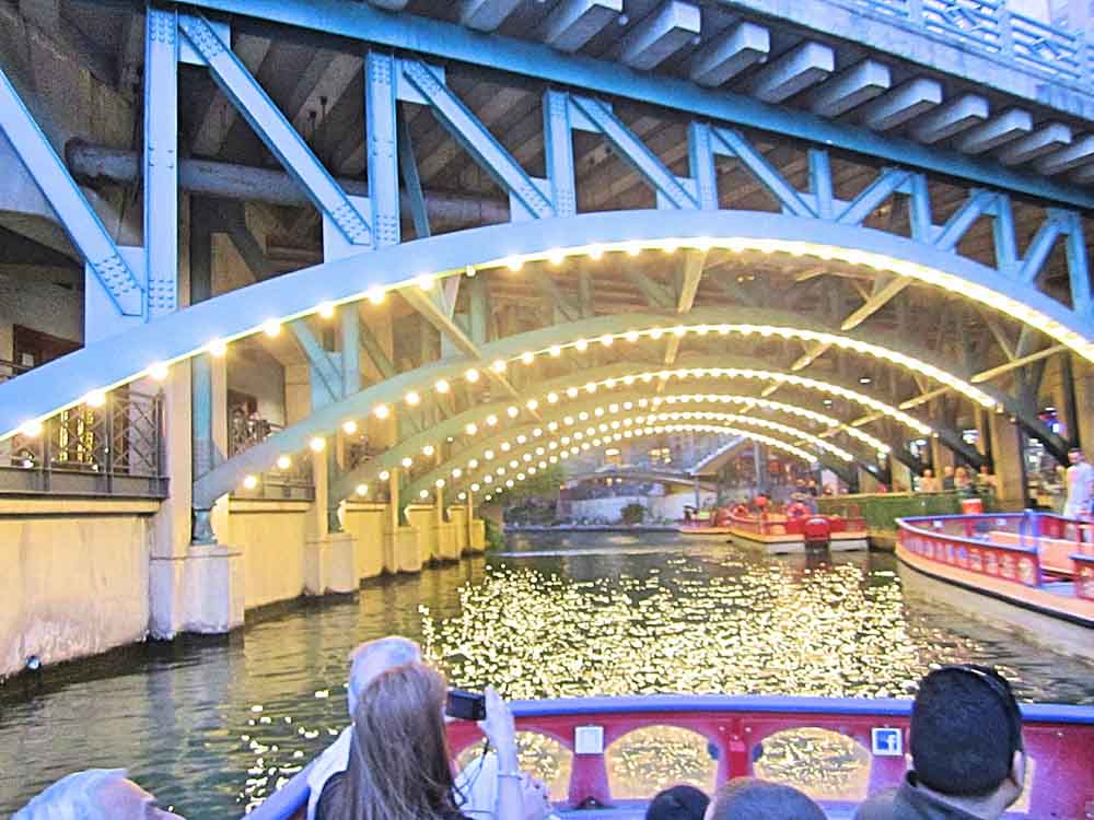 Under the bridge on the Riverwalk cruise San Antonio