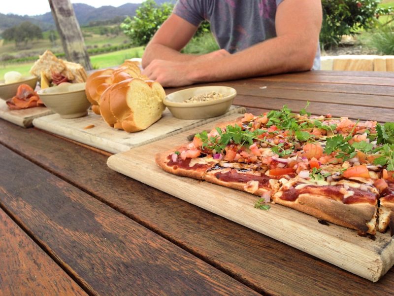 Getting some snacks at a vineyard in the Hunter Valley NSW