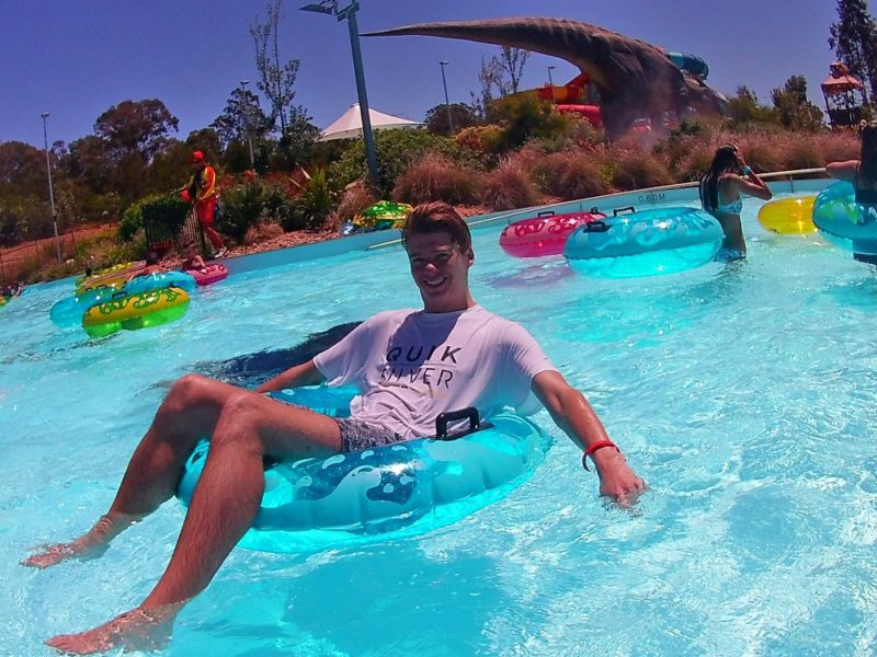 Luke in the Wet n Wild Sydney lazy river