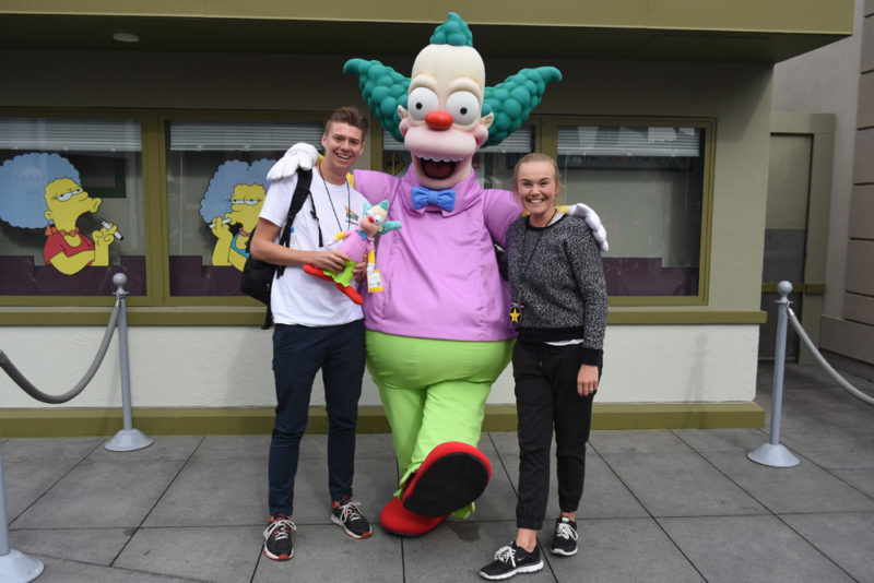 Meeting Krusty the Klown at Universal Studios Hollywood