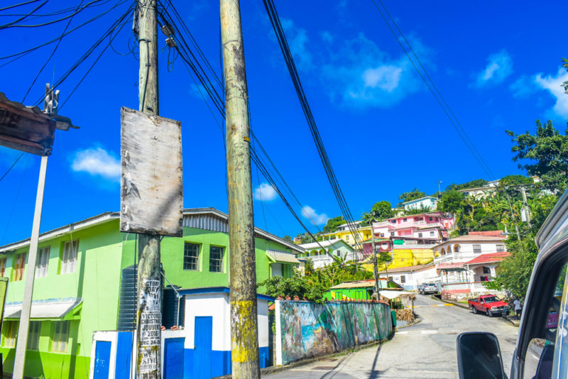 Colourful houses in Canaries, St Lucia