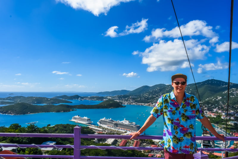 View of Charlotte Amalie, St Thomas from the Skyride