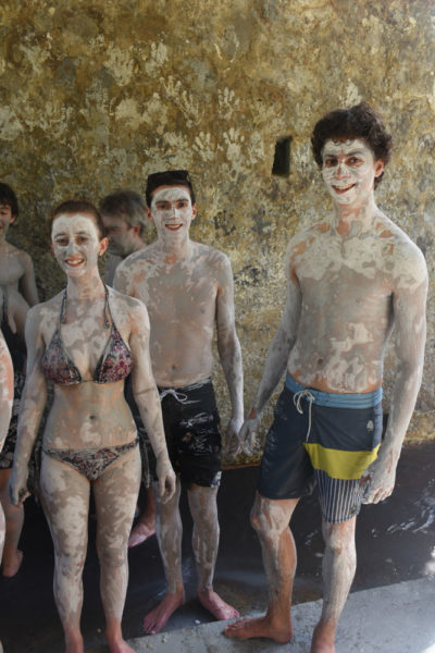 Mud bath at the Sulphur Springs Volcano St Lucia