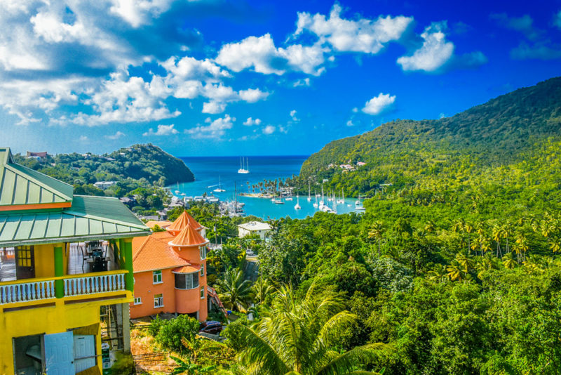 View of Marigot Bay, St Lucia