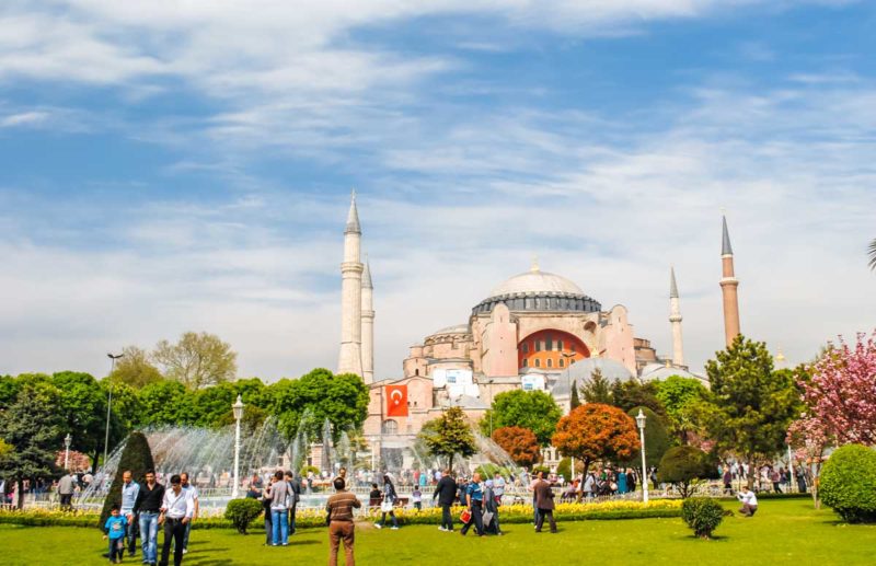 Aya Sofia Istanbul Turkey from Sultanahment Park