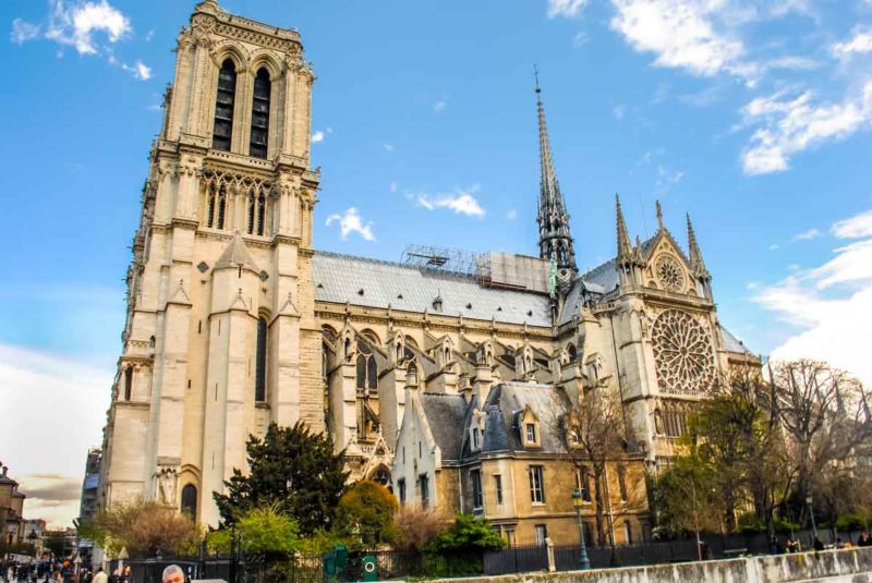 Notre Dame from the side Paris France