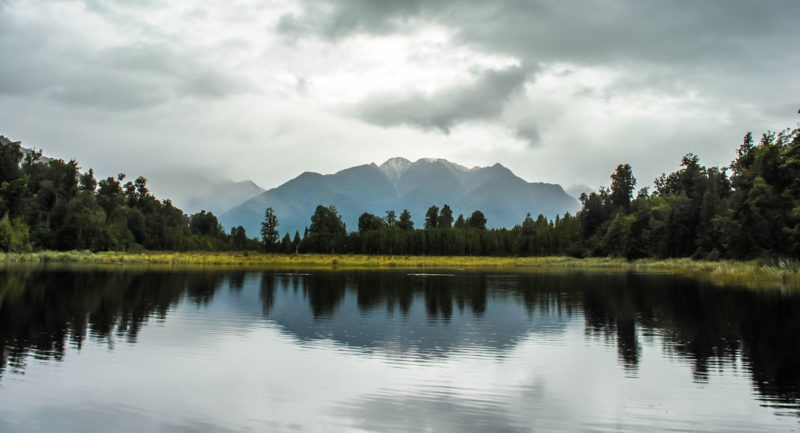 Lake Matheson with Mt Cook in the background