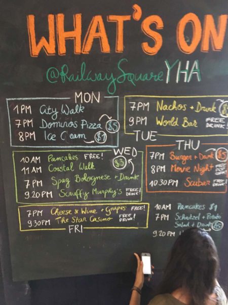 Whats on at Railway Square YHA this week