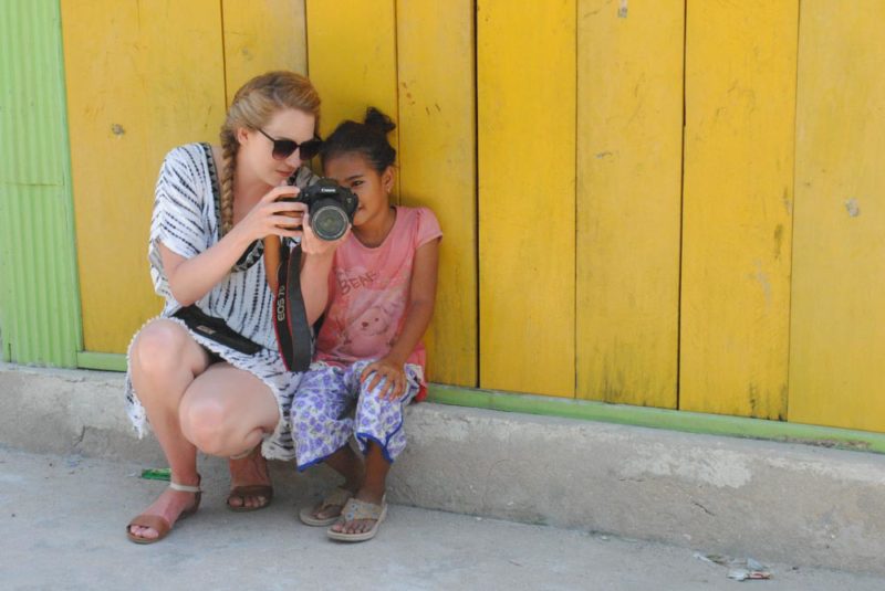 Checking out the photos in Mesa Village Labuan Bajo Indonesia