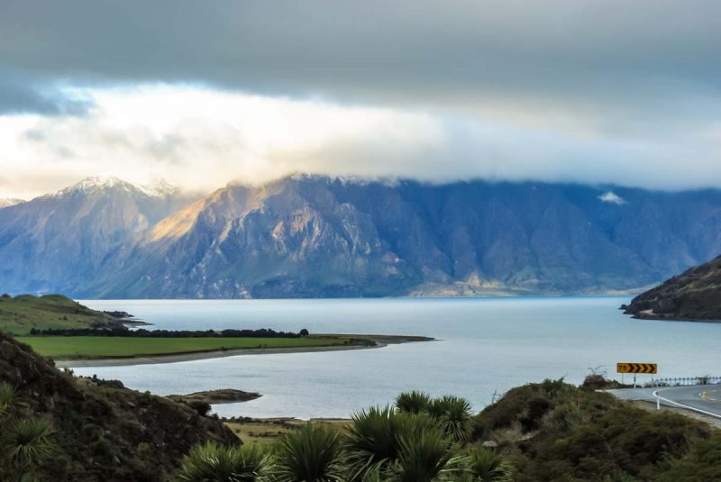 Lake Hawea on the way south to Wanaka New Zealand