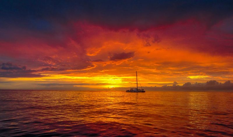 Incredible sunset over Negril Jamaica