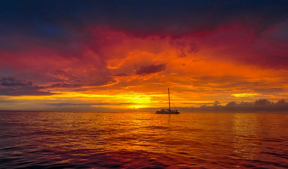 Incredible sunset over Negril Jamaica
