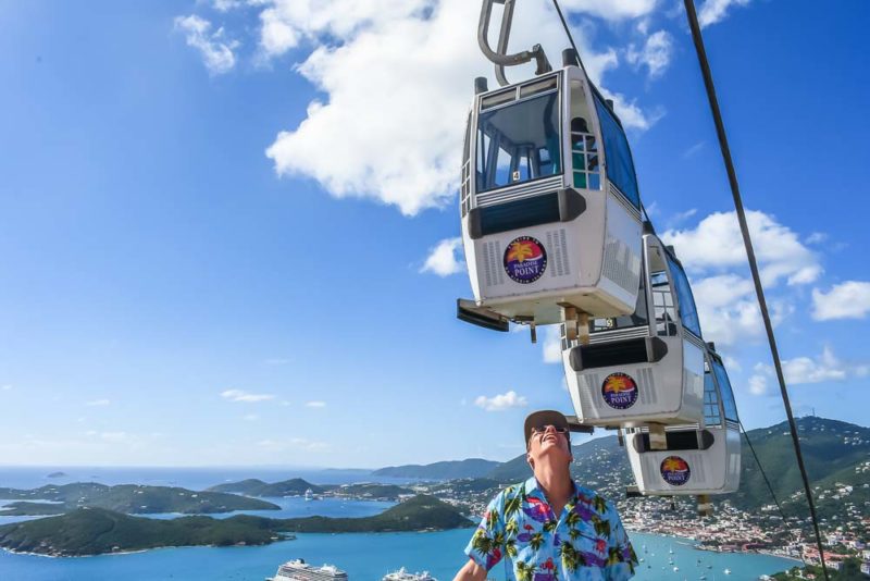 Overlooking Charlotte Amalie St Thomas from the Skyride cable car