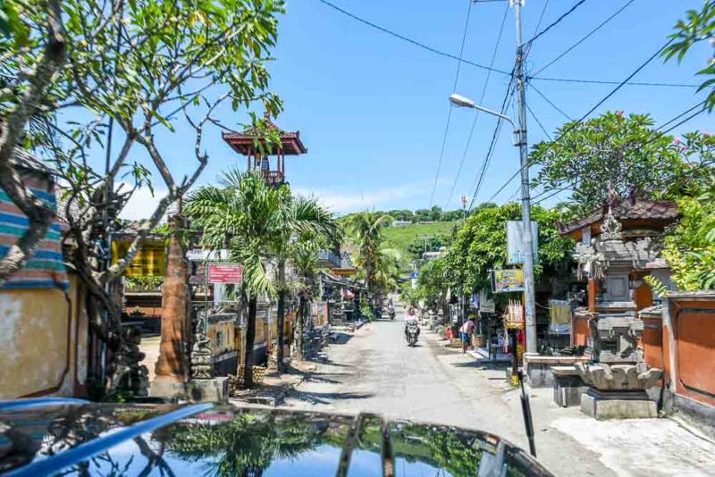 Driving through Jungut Batu village, Nusa Lembongan