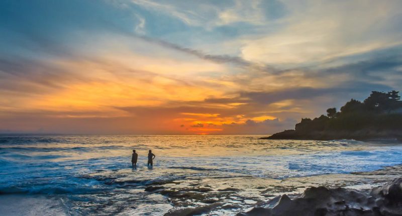 Sandy Bay Beach Sunset Nusa Lembongan Bali