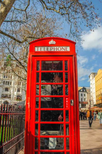 English Telephone booth in London