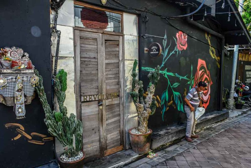 Revolver Espresso doorway in the alley, Seminyak Bali