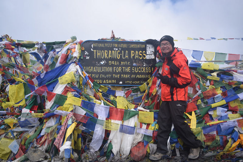 Zheng Yen at Thorang-Pass on the Annapurna Circuit Nepal