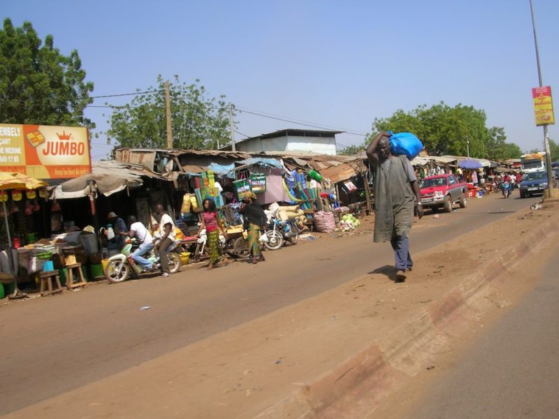 busy street in Mali's capital city Bamako
