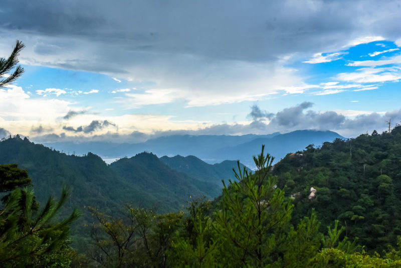 View half way up Mount Misen Miyajima Island